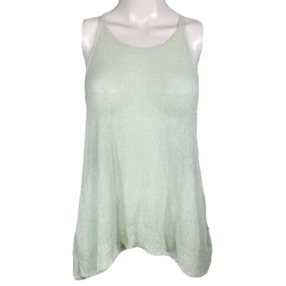 United Colors of Benneton Sweater Cami‎ Womens Aqua Green Knit Racerback Halter